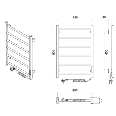 Džiovintuvas Laris Alfa C6, 400x600, baltas matinis,pajungimas ir valdymas dešinėje Džiovintuvas Laris Alfa C6, 400x600, baltas matinis,pajungimas ir valdymas dešinėje