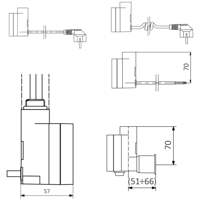 Elektrinis valdiklis KTX3-MS-JUOD, paslėptas laidas, Juodas Elektrinis valdiklis KTX3-MS-JUOD, paslėptas laidas, Juodas
