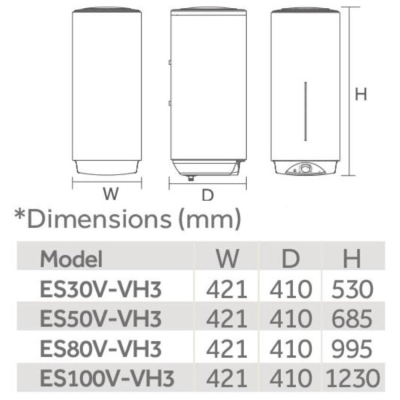 Vandens šildytuvas HAIER ES80V-VH3EU 80L Vandens šildytuvas HAIER ES80V-VH3EU 80L