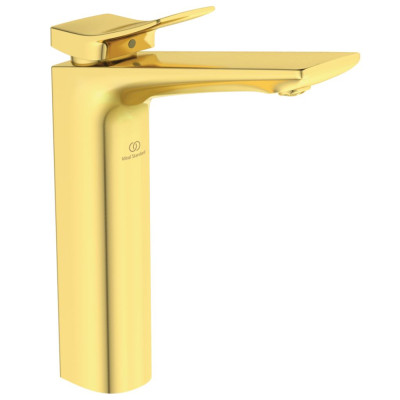 Maišytuvas praustuvui Ideal Standard Conca, aukštas, be dugno vožtuvo, 5 l/min, spalva Brushed Gold