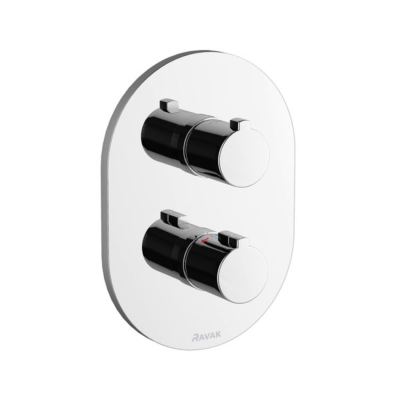 Termostatinis potinkinis vonios/dušo maišytuvas Chrome, 2 krypčių, chromuotas