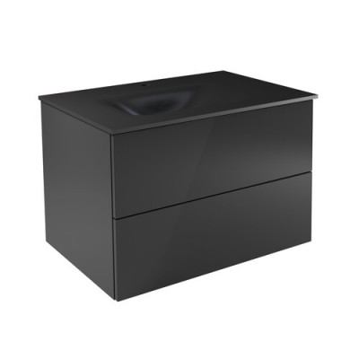 „Akya Classic“ tualetinio staliuko komplektas „gun metal“ spalvos su integruotu „gun metal“ spalvos praustuvu