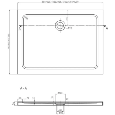 Dušo padėklas Mexen Flat 40701012B, 120 x 100 cm, juodas, Dušo padėklas Mexen Flat 40701012B, 120 x 100 cm, juodas,