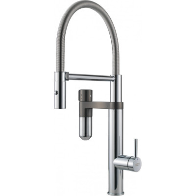 Plautuvės maišytuvas Franke VITAL su filtru ir ištraukiama žarna, Chromas/Gunmetal