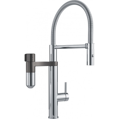Plautuvės maišytuvas Franke VITAL su filtru ir ištraukiama žarna, Chromas/Gunmetal