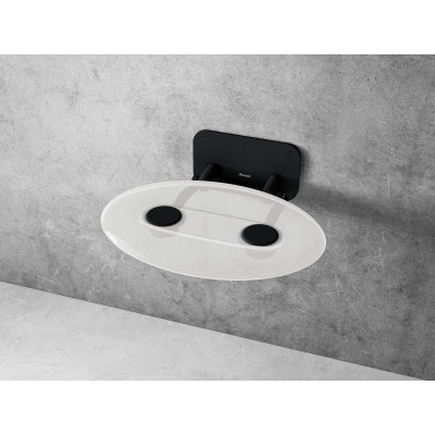 Dušo sėdynė Ravak Ovo P II, ovali, B8F0000057, permatoma balta/juoda Dušo sėdynė Ravak Ovo P II, ovali, B8F0000057, permatoma balta/juoda