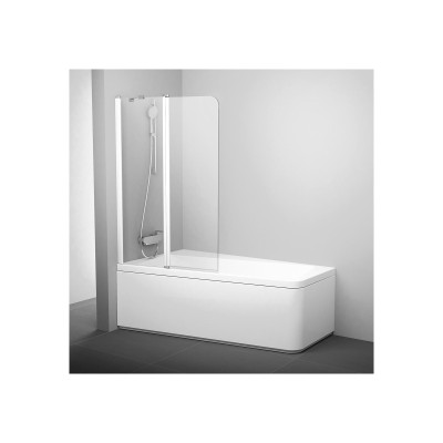 Vonios sienelė Ravak 10CVS2 K, balta/skaidrus stiklas