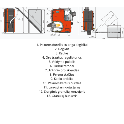 Granulinis Katilas Kalvis K2-12 NDG 5-12kW, universalus Granulinis Katilas Kalvis K2-12 NDG 5-12kW, universalus
