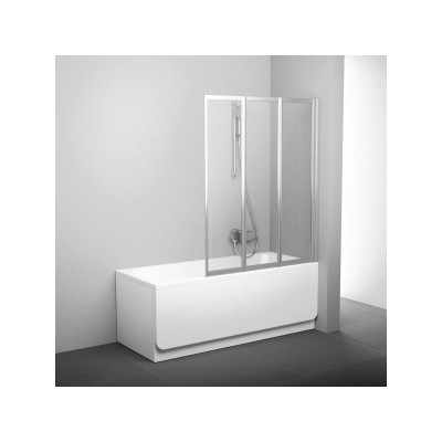 Vonios sienelė Ravak VS3-115, satinas/skaidrus stiklas