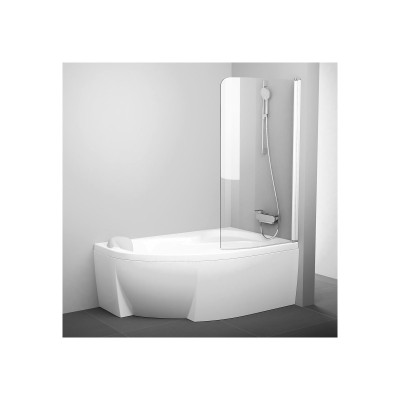 Vonios sienelė Ravak CVSK1 Rosa-100 D, balta/skaidrus stiklas