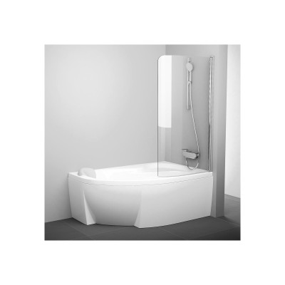 Vonios sienelė Ravak CVSK1 Rosa-100 D, chromuota/skaidrus stiklas