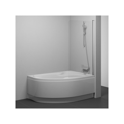 Vonios sienelė Ravak CVSK1 Rosa-100 D, satinas/skaidrus stiklas