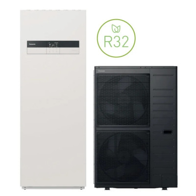 Panasonic šilumos siurblys oras-vanduo All in One 12 kW R32 su integruotu 185l boileriu, trifazis Panasonic šilumos siurblys oras-vanduo All in One 12 kW R32 su integruotu 185l boileriu, trifazis