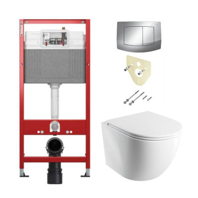 TECE ir Omnires Potinkinis WC Komplektas su Ultra-Plonu Lėtaeigiu Dangčiu ir Silent Power Technologija