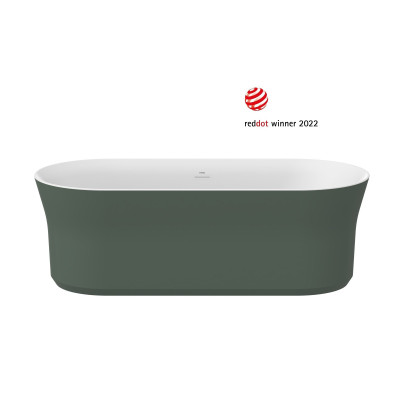 Laisvai pastatoma vonia Ravak Ypsilon, 180x80 cm, Grey Green/balta, sifono dangtelis baltos spalvos