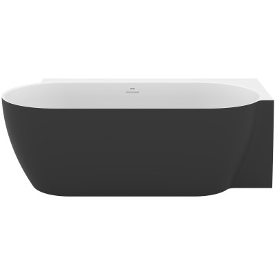 Laisvai pastatoma vonia Ravak Freedom Corner II Tec D, 175x86 cm, Juoda/balta, sifono dangtelis juodos spalvos