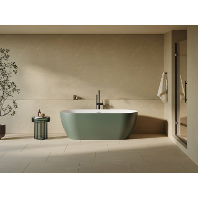 Laisvai pastatoma vonia Ravak Freedom O Tec, 170x77 cm, Grey Green/balta, sifono dangtelis baltos spalvos - 4