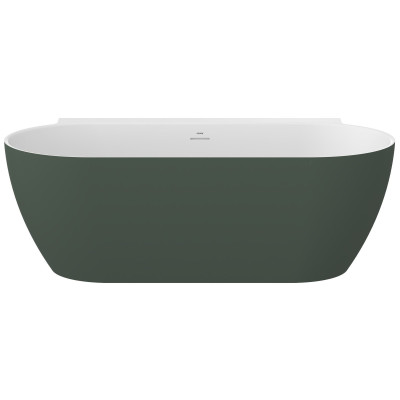 Laisvai pastatoma vonia Ravak Freedom Wall II Tec, 170x87 cm, Grey Green/balta, sifono dangtelis baltos spalvos