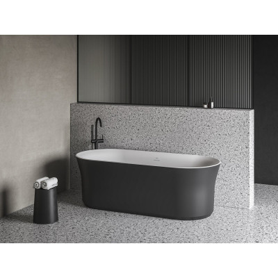 Laisvai pastatoma vonia Ravak Ypsilon, 180x80 cm, Juoda/balta, sifono dangtelis juodos spalvos - 3