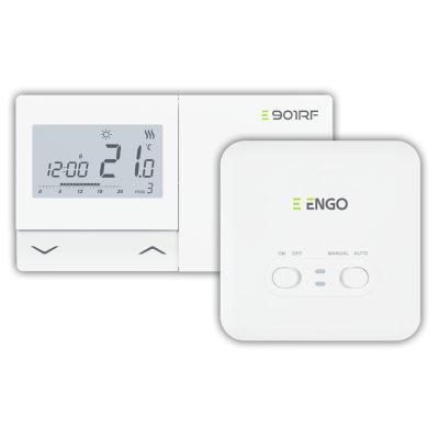 ENGO E901-RF programuojamas belaidis termostatas, baltas ENGO E901-RF programuojamas belaidis termostatas, baltas