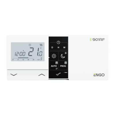 ENGO E901-RF programuojamas belaidis termostatas, baltas ENGO E901-RF programuojamas belaidis termostatas, baltas