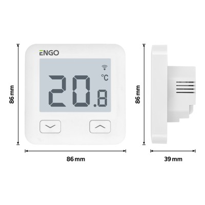 ENGO E10-W internetinis potinkinis termostatas Wi-Fi, 230V, baltas ENGO E10-W internetinis potinkinis termostatas Wi-Fi, 230V, baltas