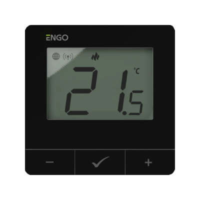 ENGO E25-230B išmanusis termostatas, ZigBee / 868MHz, maitinamas iš tinklo 230 V juodas ENGO E25-230B išmanusis termostatas, ZigBee / 868MHz, maitinamas iš tinklo 230 V juodas