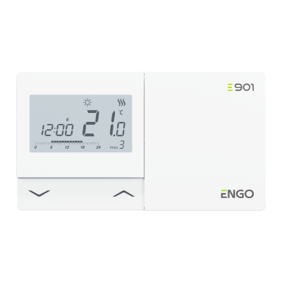 ENGO E901 programuojamas laidinis termostatas, baltas ENGO E901 programuojamas laidinis termostatas, baltas