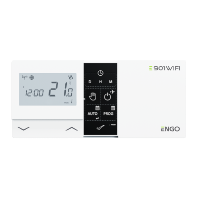ENGO E901-WIFI termostatas belaidis su rele, baltas ENGO E901-WIFI termostatas belaidis su rele, baltas