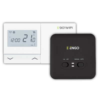 ENGO E901-WIFI termostatas belaidis su rele, baltas ENGO E901-WIFI termostatas belaidis su rele, baltas