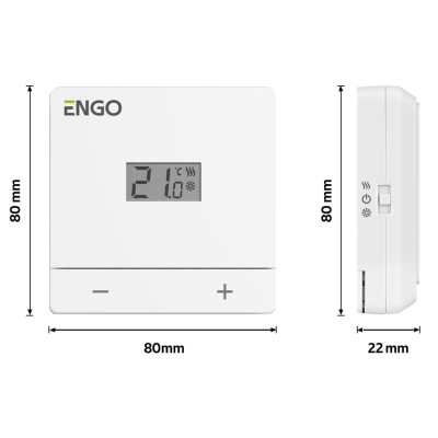 ENGO EASY-BATW laidinis virštinkinis termostatas 2xAAA, baltas ENGO EASY-BATW laidinis virštinkinis termostatas 2xAAA, baltas