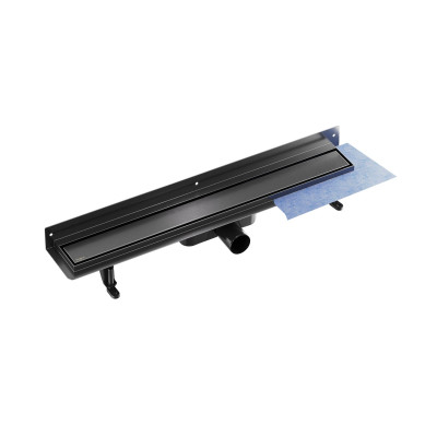 Dušo latakas Besco Virgo Grafit Next Duo Linear, 60 cm, šlifuoto grafito