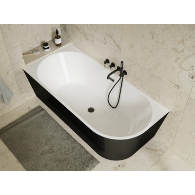 „Zoya Black&White“ kampinė, prie sienos prigludusi laisvai stovinti vonia - 2