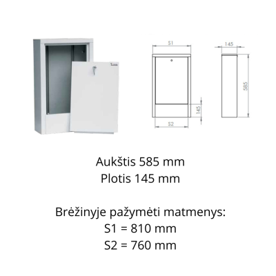 Kolektorinė virštinkinė spintelė 11-12 žiedų kolektoriui, cinkuota skarda „Sigma-Li SZN-5“ Kolektorinė virštinkinė spintelė 11-12 žiedų kolektoriui, cinkuota skarda „Sigma-Li SZN-5“