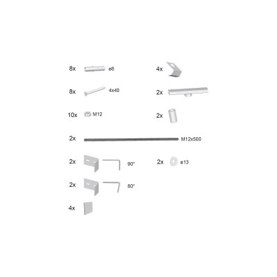 Apdailos plokštės tvirtinimo komplektas Ravak 10°, BeHappy II, Chrome 160/170x105