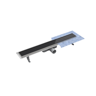 Dušo latakas Besco Virgo Black , 60 cm, juodas stiklas