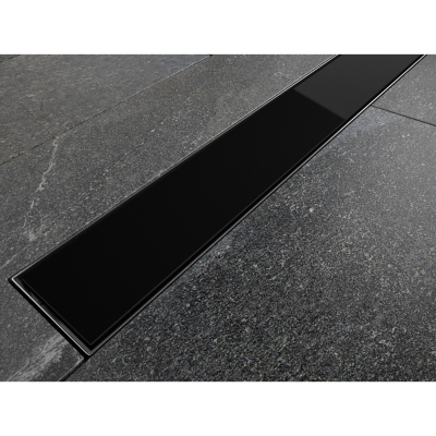 Dušo latakas Bresco Virgo Black , 70 cm, juodas stiklas Dušo latakas Bresco Virgo Black , 70 cm, juodas stiklas