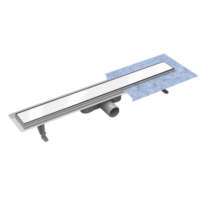 Dušo latakas Bresco Virgo White , 60 cm, baltas stiklas Dušo latakas Bresco Virgo White , 60 cm, baltas stiklas