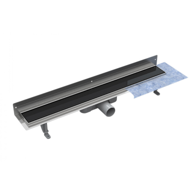 Dušo latakas Besco Virgo Next Black , 70 cm,juodas stiklas, prie sienos