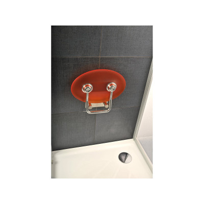 Dušo sėdynė Ravak Ovo P II, ovali, B8F0000050, oranžinė/nerūdijančio plieno