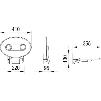 Dušo sėdynė Ravak Ovo P II, ovali, B8F0000050, oranžinė/nerūdijančio plieno