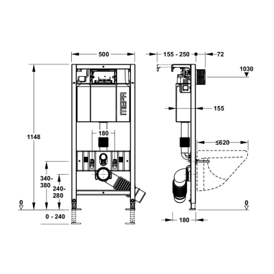 Rehau WC rėmas 514813
