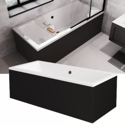 Vonios Besco Quadro OAQ-155-PKC. uždanga 155x52, juoda