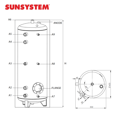 Emaliuota Akumuliacinė talpa Sunsystem PSEM 200