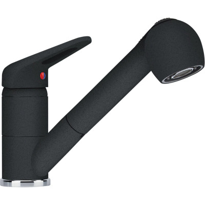 Plautuvės maišytuvas Franke Novara-Plus su ištraukiama žarna ir jungikliu, onikso juoda