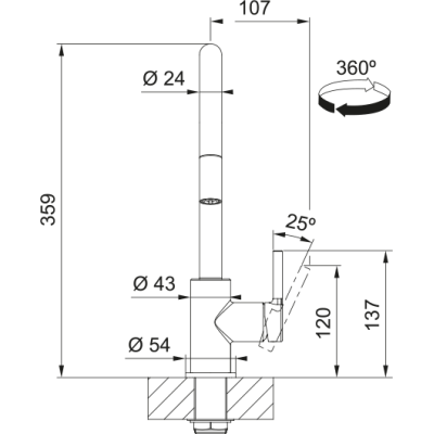 Plautuvės maišytuvas Franke Lina su ištraukiama žarna, kašmyro