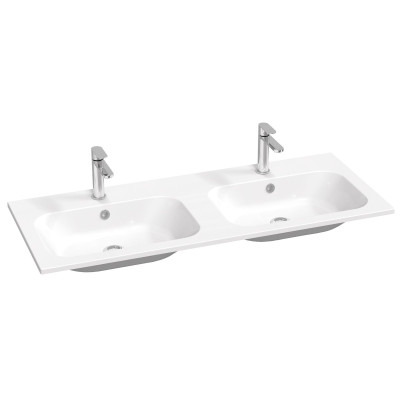 Pakabinamas arba baldinis dvigubas praustuvas Ravak Chrome Slim 120x49 cm, baltas