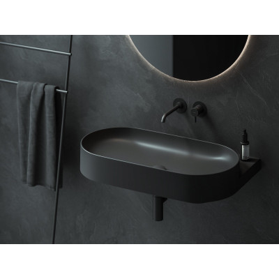 Pakabinamas praustuvas Ravak Yard 80x50 cm, juodas matinis