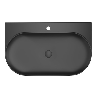 Pakabinamas praustuvas Ravak Yard 80x50 cm, juodas matinis