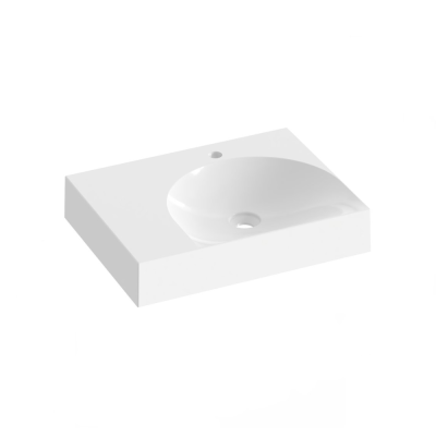 Pakabinamas arba baldinis praustuvas Ravak Lite 60x45 cm K, baltas